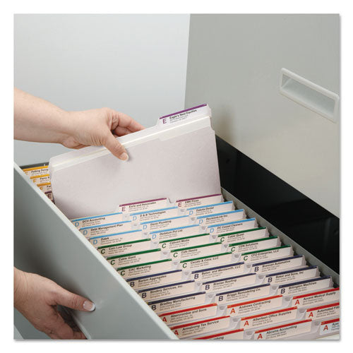 Colored File Folders, 1/3-cut Tabs: Assorted, Letter Size, 0.75" Expansion, White, 100/box