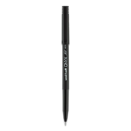 Onyx Roller Ball Pen, Stick, Micro 0.5 Mm, Black Ink, Black Matte Barrel, Dozen