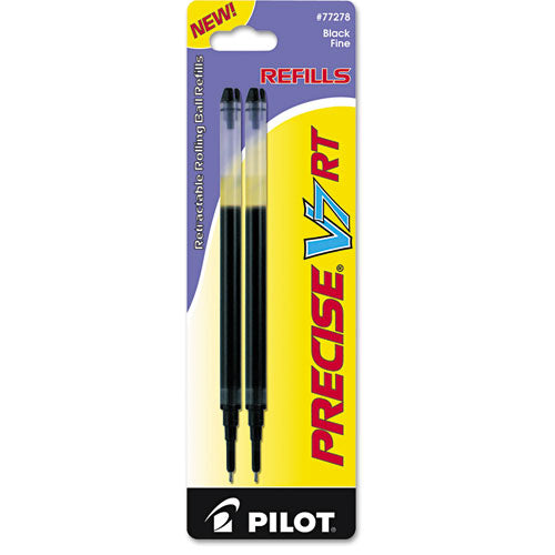 Refill For Pilot Precise V7 Rt Rolling Ball, Fine Conical Tip, Blue Ink, 2/pack