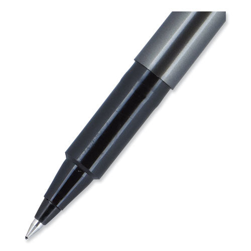 Deluxe Roller Ball Pen, Stick, Micro 0.5 Mm, Black Ink, Metallic Gray Barrel, Dozen