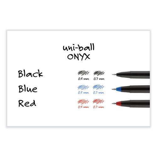 Onyx Roller Ball Pen, Stick, Fine 0.7 Mm, Black Ink, Black Matte Barrel, Dozen