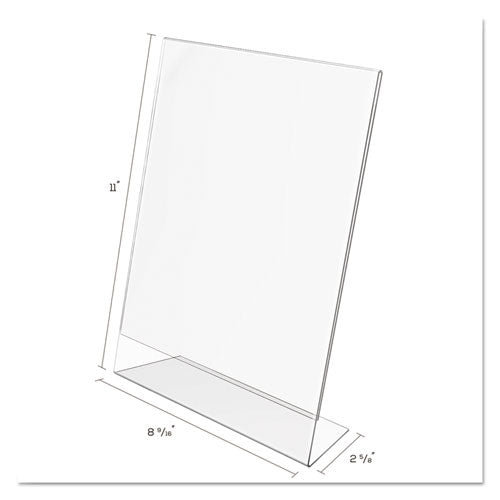 Classic Image Slanted Sign Holder, Portrait, 8.5 X 11 Insert, Clear