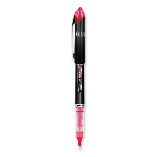 Vision Elite Roller Ball Pen, Stick, Extra-fine 0.5 Mm, Red Ink, Black/red Barrel