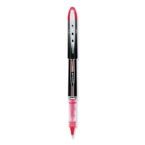 Vision Elite Roller Ball Pen, Stick, Extra-fine 0.5 Mm, Red Ink, Black/red Barrel