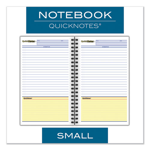 Wirebound Guided Quicknotes Notebook, 1-subject, List-management Format, Dark Gray Cover, (80) 8 X 5 Sheets