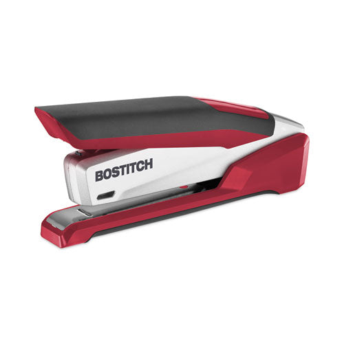 Inpower Spring-powered Desktop Stapler With Antimicrobial Protection, 28-sheet Capacity, Red/silver