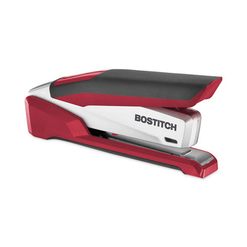 Inpower Spring-powered Desktop Stapler With Antimicrobial Protection, 28-sheet Capacity, Red/silver