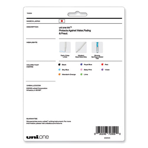 Unione Gel Pen, Retractable, Medium 0.7 Mm, Inspirational Ink-color Assortment, White Barrel, 8/pack