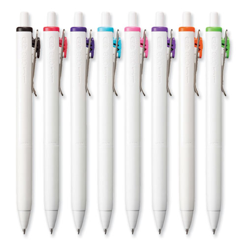Unione Gel Pen, Retractable, Medium 0.7 Mm, Inspirational Ink-color Assortment, White Barrel, 8/pack
