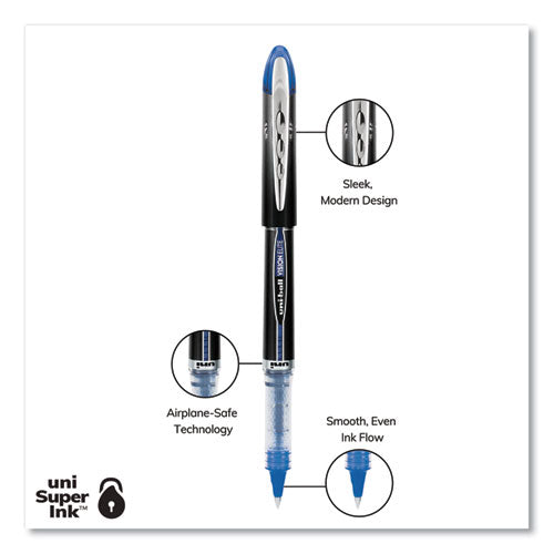 Vision Elite Roller Ball Pen, Stick, Extra-fine 0.5 Mm, Blue Ink, Blue Barrel