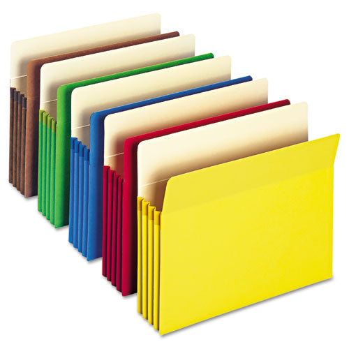 Colored File Pockets, 3.5" Expansion, Letter Size, Yellow