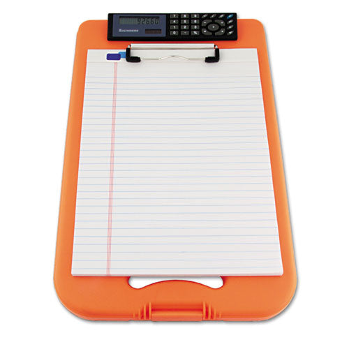 Deskmate Ii With Calculator, 0.5" Clip Capacity, Holds 8.5 X 11 Sheets, Black