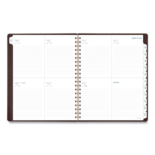 Signature Collection Distressed Brown Weekly Monthly Planner, 11 X 8.5, Brown Cover, 13-month (jan To Jan): 2023 To 2024