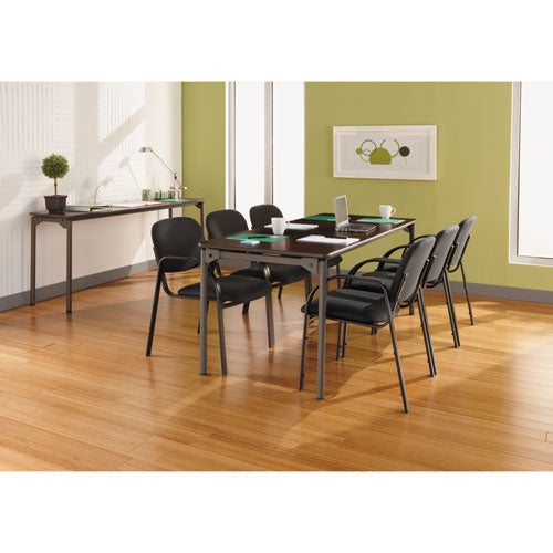 Maxx Legroom Wood Folding Table, Rectangular Top, 72w X 30d X 29.5h, Gray/charcoal