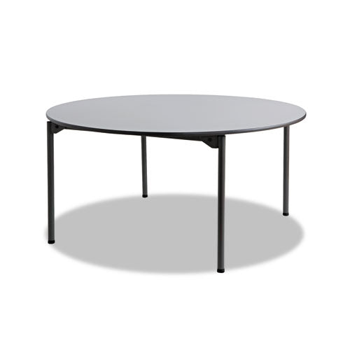 Maxx Legroom Wood Folding Table, Rectangular Top, 72w X 30d X 29.5h, Gray/charcoal