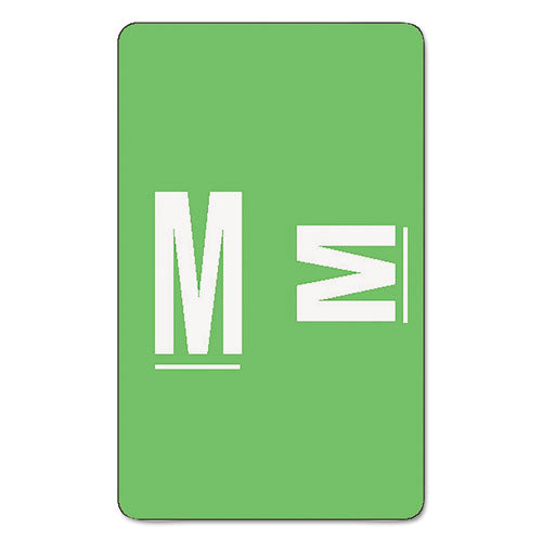 Alphaz Color-coded Second Letter Alphabetical Labels, M, 1 X 1.63, Light Green, 10/sheet, 10 Sheets/pack