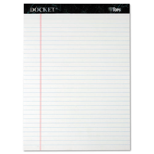 Docket Ruled Perforated Pads, Wide/legal Rule, 50 Canary-yellow 8.5 X 11.75 Sheets, 6/pack