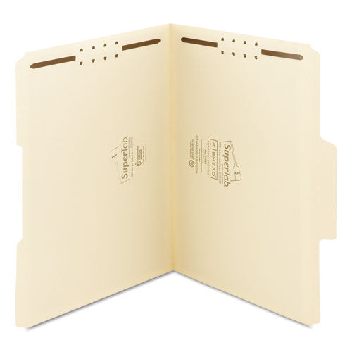 Supertab Reinforced Guide Height Fastener Folders, 11-pt Manila, 0.75" Expansion, 2 Fasteners, Letter Size, Manila, 50/box