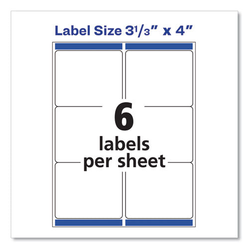 Shipping Labels W/ Trueblock Technology, Inkjet/laser Printers, 3.33 X 4, White, 6/sheet, 500 Sheets/box