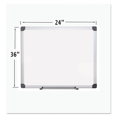 Porcelain Value Dry Erase Board, 24 X 36, White Surface, Silver Aluminum Frame