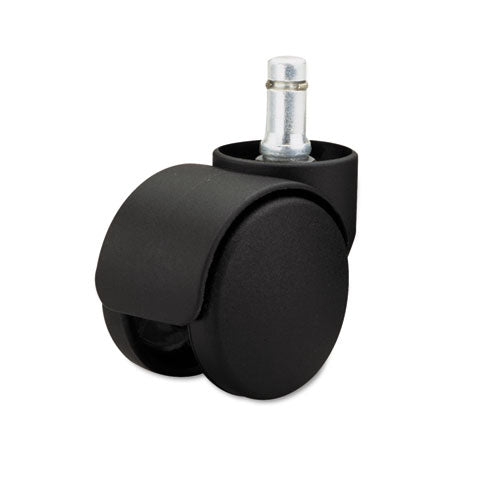 Deluxe Futura Casters, Flush Mount, Grip Ring Type B And Type K Stems, 2.19" Soft Polyurethane Wheel, Matte Black, 5/set