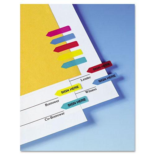 Mini Arrow Page Flags, "sign Here", Blue/mint/red/yellow, 126 Flags/pack