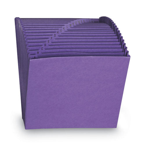 Heavy-duty Indexed Expanding Open Top Color Files, 21 Sections, 1/21-cut Tabs, Letter Size, Purple
