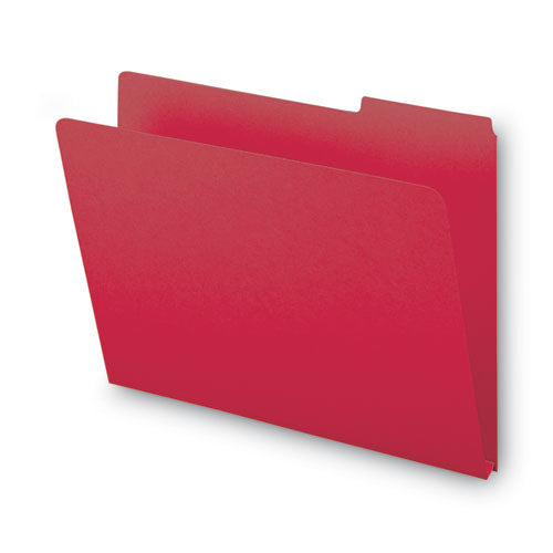 Expanding Recycled Heavy Pressboard Folders, 1/3-cut Tabs: Assorted, Letter Size, 1" Expansion, Bright Red, 25/box