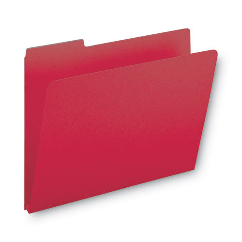 Expanding Recycled Heavy Pressboard Folders, 1/3-cut Tabs: Assorted, Letter Size, 1" Expansion, Bright Red, 25/box