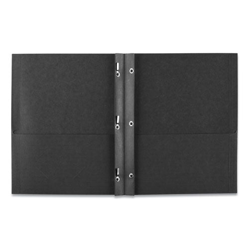 Two-pocket Folder, Prong Fastener, 0.5" Capacity, 11 X 8.5, Black, 25/box