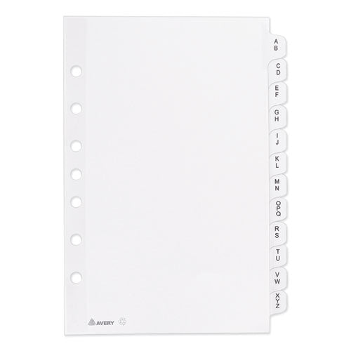 Preprinted Tab Dividers, 12-tab, A To Z, 8.5 X 5.5, White, 1 Set