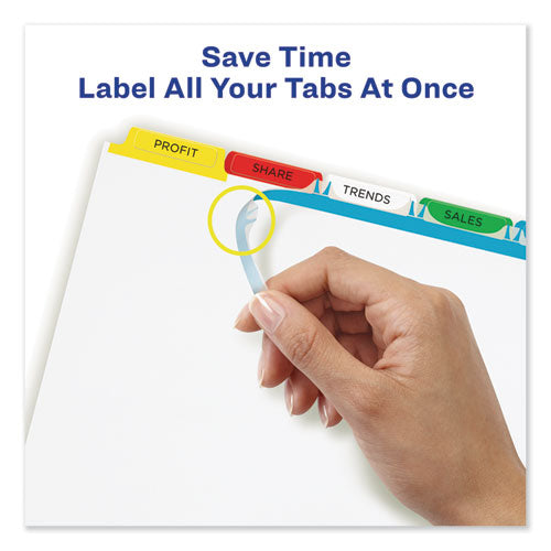Print And Apply Index Maker Clear Label Dividers, 5-tab, Color Tabs, 11 X 8.5, White, Traditional Color Tabs, 5 Sets