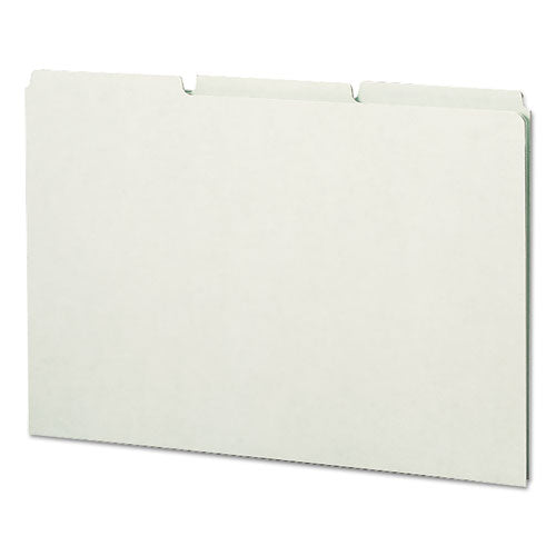 Recycled Blank Top Tab File Guides, 1/3-cut Top Tab, Blank, 8.5 X 14, Green, 50/box