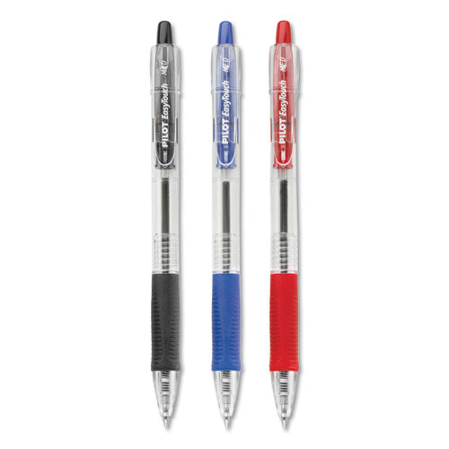 Easytouch Ballpoint Pen, Retractable, Medium 1 Mm, Black Ink, Clear Barrel, Dozen