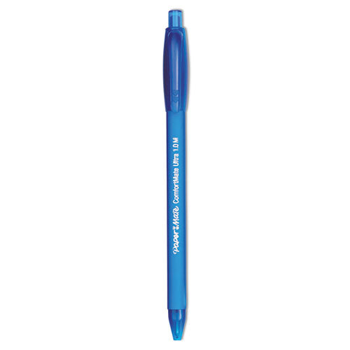Comfortmate Ultra Ballpoint Pen, Retractable, Fine 0.8 Mm, Blue Ink, Blue Barrel, Dozen