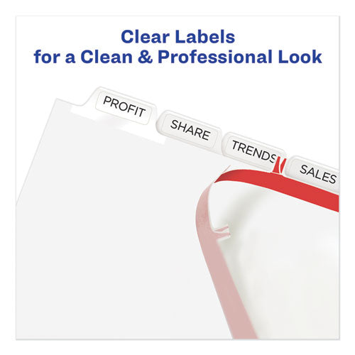 Print And Apply Index Maker Clear Label Dividers, Extra Wide Tabs, 8-tab, 11.25 X 9.25, White, 5 Sets