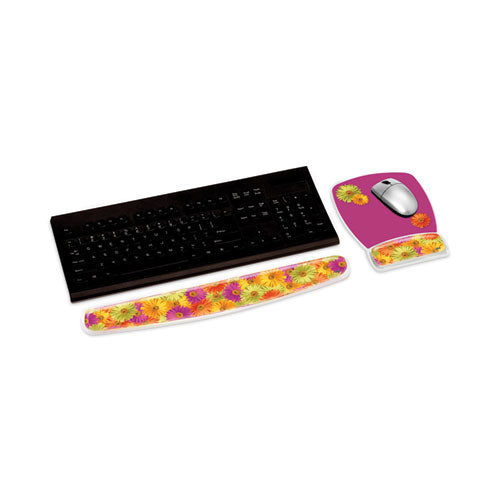 Fun Design Clear Gel Mouse Pad With Wrist Rest, 6.8 X 8.6, Daisy Design