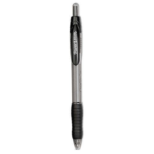 Profile Ballpoint Pen, Retractable, Medium 1 Mm, Black Ink, Translucent Black Barrel, Dozen