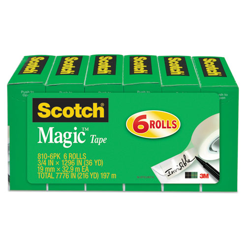Magic Tape Refill, 1" Core, 0.75" X 83.33 Ft, Clear, 6/pack