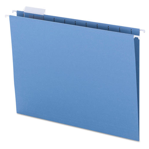 Colored Hanging File Folders With 1/5 Cut Tabs, Letter Size, 1/5-cut Tabs, Blue, 25/box