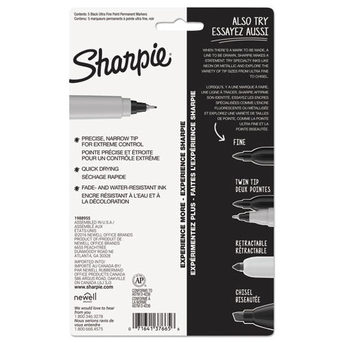 Sharpie Ultra Fine Tip Permanent Marker Extra-Fine Needle Tip Black