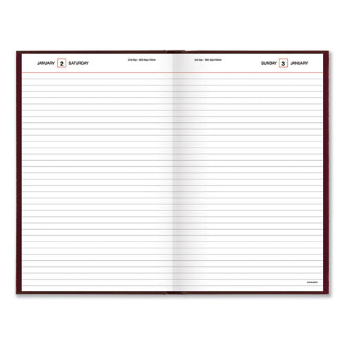 Standard Diary Daily Diary, 2023 Edition, Wide/legal Rule, Red Cover, (200) 12 X 7.75 Sheets