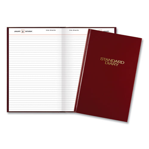 Standard Diary Daily Diary, 2023 Edition, Wide/legal Rule, Red Cover, (200) 12 X 7.75 Sheets