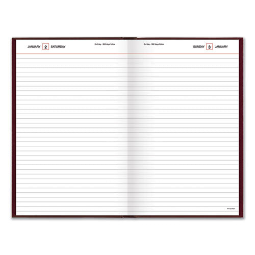 Standard Diary Daily Diary, 2023 Edition, Wide/legal Rule, Red Cover, (200) 12 X 7.75 Sheets