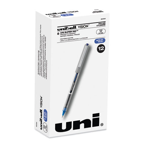 Vision Roller Ball Pen, Stick, Fine 0.7 Mm, Blue Ink, Blue/gray Barrel, Dozen