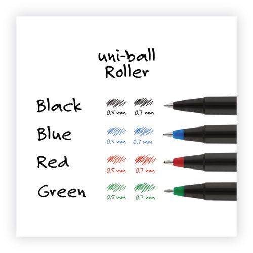 Roller Ball Pen, Stick, Fine 0.7 Mm, Red Ink, Black Matte Barrel, Dozen