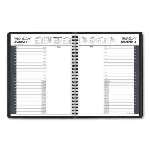 24-hour Daily Appointment Book, 11 X 8.5, Black Cover, 12-month (jan To Dec): 2023