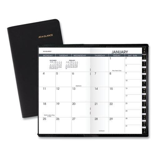 Pocket-size Monthly Planner, 6 X 3.5, Black Cover, 13-month (jan To Jan): 2023 To 2024