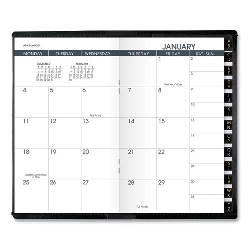 Pocket-size Monthly Planner, 6 X 3.5, Black Cover, 13-month (jan To Jan): 2023 To 2024