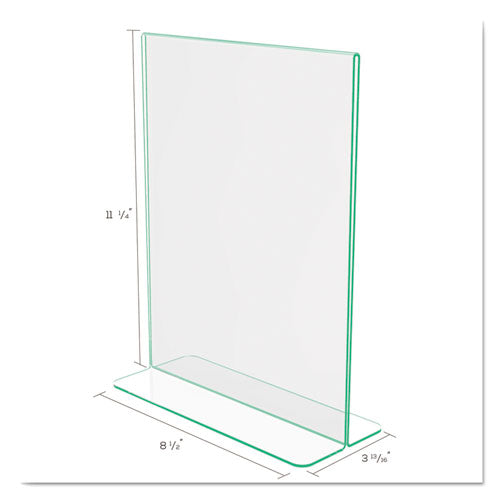 Superior Image Premium Green Edge Sign Holders, 8.5 X 11 Insert, Clear/green